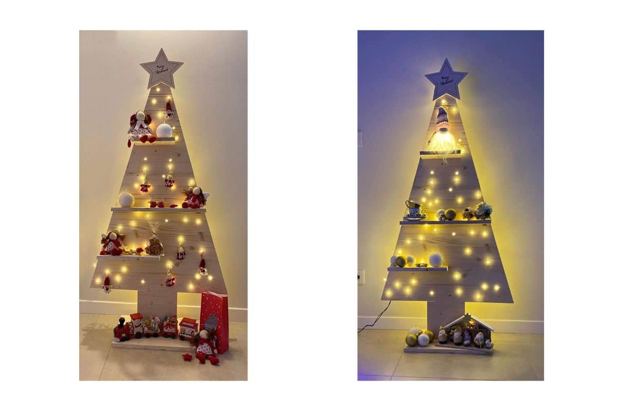 alberi di Natale di legno