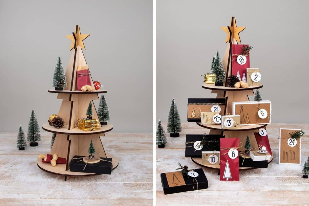 alberi di Natale alzata in legno