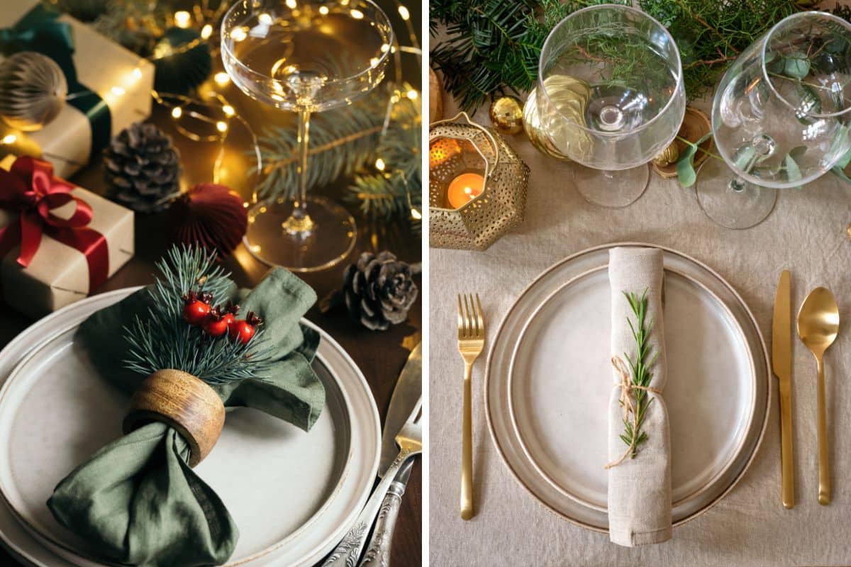 tavola natalizia piatti