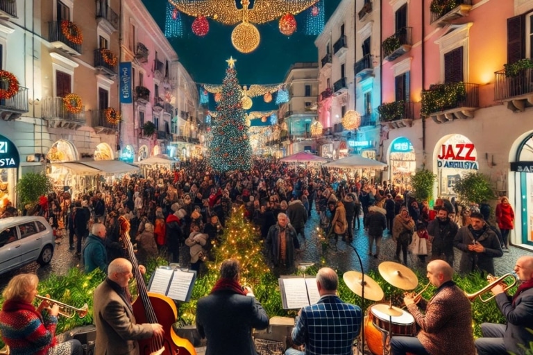 Luci d’Artista Salerno durante il Natale 2024 con fiabe e concerti jazz
