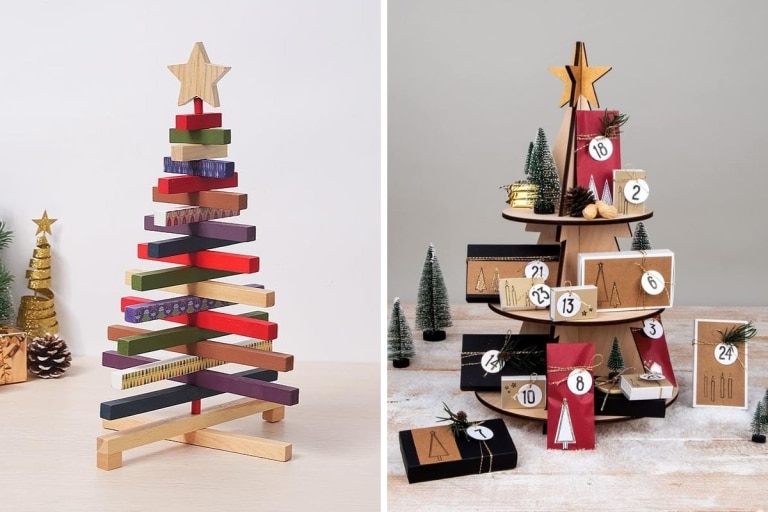 5 alberi di Natale in legno