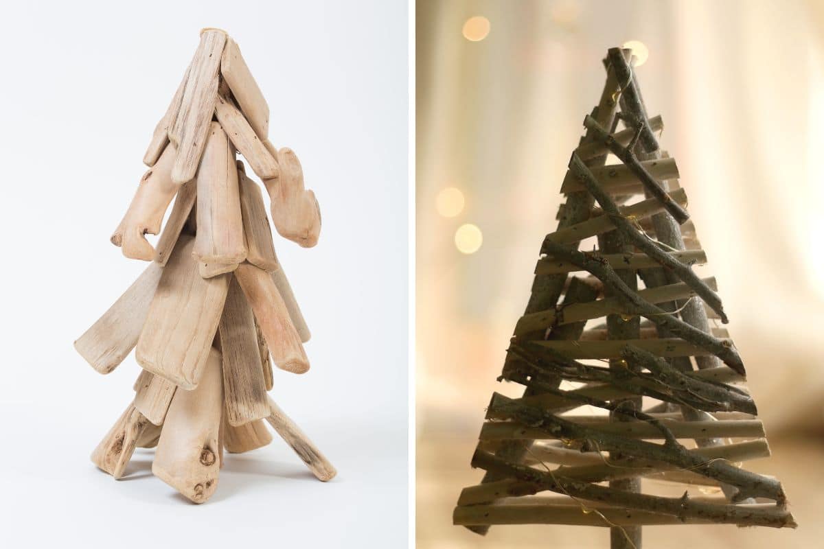 Alberi di natale con materiale riciclato